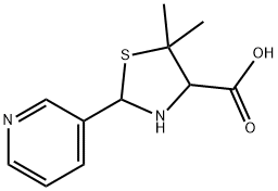 5,5-DIMETHYL-2-(3-PYRIDYL)-1,3-THIAZOLIDINE-4-CARBOXYLIC ACID Struktur