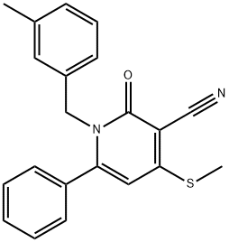 1-(3-METHYLBENZYL)-4-(METHYLSULFANYL)-2-OXO-6-PHENYL-1,2-DIHYDRO-3-PYRIDINECARBONITRILE Struktur