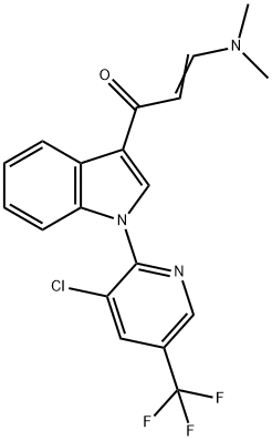 1-(1-[3-CHLORO-5-(TRIFLUOROMETHYL)-2-PYRIDINYL]-1H-INDOL-3-YL)-3-(DIMETHYLAMINO)-2-PROPEN-1-ONE Struktur