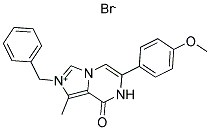 2-BENZYL-6-(4-METHOXYPHENYL)-1-METHYL-8-OXO-7,8-DIHYDROIMIDAZO[1,5-A]PYRAZIN-2-IUM BROMIDE Struktur