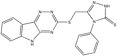 4-PHENYL-3-(2,3,6-TRIAZINO[5,4-B]INDOL-3-YLTHIOMETHYL)-1,2,4-TRIAZOLINE-5-THIONE Struktur