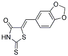 5-(BENZO[3,4-D]1,3-DIOXOLEN-5-YLMETHYLENE)-2-THIOXO-1,3-THIAZOLIDIN-4-ONE Struktur