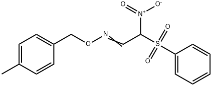 2-NITRO-2-(PHENYLSULFONYL)ACETALDEHYDE O-(4-METHYLBENZYL)OXIME Struktur