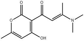 3-[3-(DIMETHYLAMINO)-2-BUTENOYL]-4-HYDROXY-6-METHYL-2H-PYRAN-2-ONE Struktur