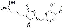 4-[5-(3,4-DIMETHOXY-BENZYLIDENE)-4-OXO-2-THIOXO-THIAZOLIDIN-3-YL]-BUTYRIC ACID Struktur