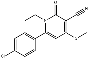 6-(4-CHLOROPHENYL)-1-ETHYL-4-(METHYLSULFANYL)-2-OXO-1,2-DIHYDRO-3-PYRIDINECARBONITRILE Struktur