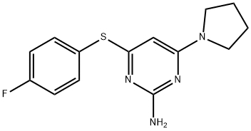 4-[(4-FLUOROPHENYL)SULFANYL]-6-(1-PYRROLIDINYL)-2-PYRIMIDINAMINE Struktur