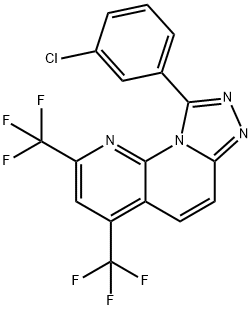 9-(3-CHLOROPHENYL)-2,4-BIS(TRIFLUOROMETHYL)[1,2,4]TRIAZOLO[4,3-A][1,8]NAPHTHYRIDINE Struktur