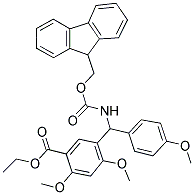 9-FLUORENYLMETHOXYCARBONYL-[(5-CARBOXYLATOETHYL-2,4-DIMETHOXYPHENYL)-4 METHOXYPHENYL]-METHYLAMINE Struktur