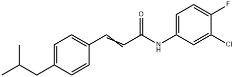 N-(3-CHLORO-4-FLUOROPHENYL)-3-(4-(2-ISOBUTYL)PHENYL)PROP-2-ENAMIDE Struktur