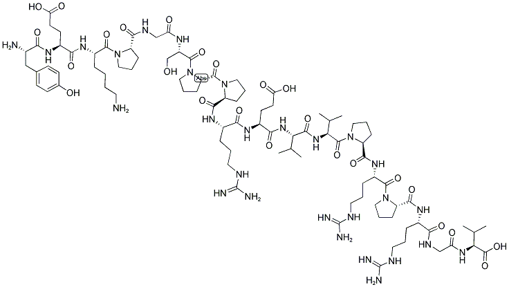 H-TYR-GLU-LYS-PRO-GLY-SER-PRO-PRO-ARG-GLU-VAL-VAL-PRO-ARG-PRO-ARG-GLY-VAL-OH Struktur