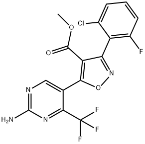 METHYL 5-[2-AMINO-4-(TRIFLUOROMETHYL)-5-PYRIMIDINYL]-3-(2-CHLORO-6-FLUOROPHENYL)-4-ISOXAZOLECARBOXYLATE Struktur