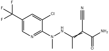 3-(2-[3-CHLORO-5-(TRIFLUOROMETHYL)-2-PYRIDINYL]-2-METHYLHYDRAZINO)-2-CYANO-2-BUTENAMIDE Struktur