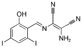 2-AMINO-1-(1-AZA-2-(2-HYDROXY-4,6-DIIODOPHENYL)VINYL)ETHENE-1,2-DICARBONITRILE Struktur