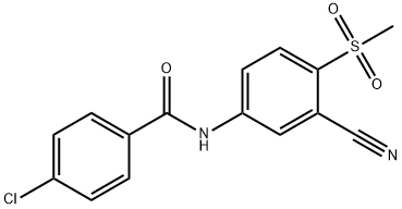 4-CHLORO-N-[3-CYANO-4-(METHYLSULFONYL)PHENYL]BENZENECARBOXAMIDE Struktur