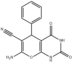 7-AMINO-2,4-DIOXO-5-PHENYL-1,3,5,8-TETRAHYDRO-8-OXAQUINAZOLINE-6-CARBONITRILE Struktur