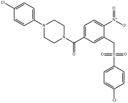 [4-(4-CHLOROPHENYL)PIPERAZINO](3-([(4-CHLOROPHENYL)SULFONYL]METHYL)-4-NITROPHENYL)METHANONE Struktur