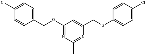 4-CHLOROBENZYL 6-([(4-CHLOROPHENYL)SULFANYL]METHYL)-2-METHYL-4-PYRIMIDINYL ETHER Struktur