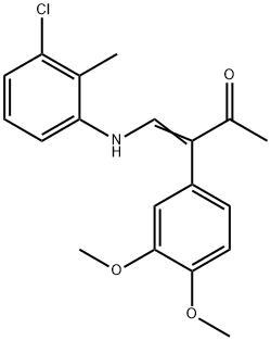 4-(3-CHLORO-2-METHYLANILINO)-3-(3,4-DIMETHOXYPHENYL)-3-BUTEN-2-ONE Struktur