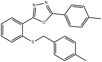 2-(2-[(4-METHYLBENZYL)SULFANYL]PHENYL)-5-(4-METHYLPHENYL)-1,3,4-OXADIAZOLE Struktur