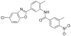 N-[5-(5-CHLORO-BENZOOXAZOL-2-YL)-2-METHYL-PHENYL]-3-METHYL-4-NITROBENZAMIDE Struktur