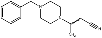 3-AMINO-3-(4-BENZYLPIPERAZINO)ACRYLONITRILE Struktur