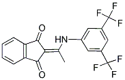 2-(((3,5-BIS(TRIFLUOROMETHYL)PHENYL)AMINO)ETHYLIDENE)INDANE-1,3-DIONE Struktur