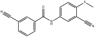 3-CYANO-N-[3-CYANO-4-(METHYLSULFANYL)PHENYL]BENZENECARBOXAMIDE Struktur