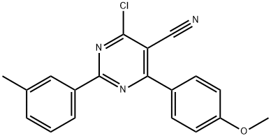 4-CHLORO-6-(4-METHOXYPHENYL)-2-(3-METHYLPHENYL)-5-PYRIMIDINECARBONITRILE Struktur