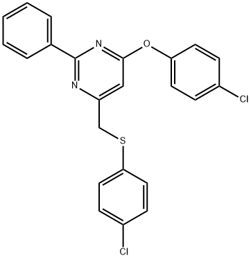 4-(4-CHLOROPHENOXY)-6-([(4-CHLOROPHENYL)SULFANYL]METHYL)-2-PHENYLPYRIMIDINE Struktur