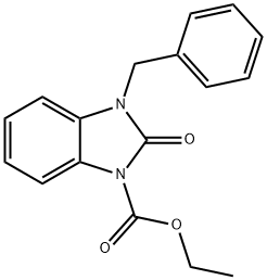 3-BENZYL-2-OXO-2,3-DIHYDRO-BENZOIMIDAZOLE-1-CARBOXYLIC ACID ETHYL ESTER Struktur