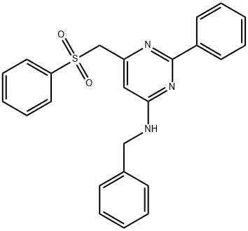 N-BENZYL-2-PHENYL-6-[(PHENYLSULFONYL)METHYL]-4-PYRIMIDINAMINE Struktur