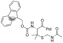 FMOC-BETA,BETA-DIMETHYL-CYS(ACM)-P-ALKOXYBENZYL ALCOHOL RESIN Struktur