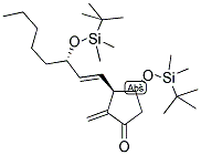 2-METHYLIDENE-3-(R)-(3-(S)-T-BUTYLDIMETHYLSILOXY-OCT-1-(E)-ENE-1-YL)-4-(R)-T-BUTYL-DIMETHYLSILOXY-CYCLOPENTANONE Struktur