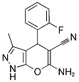 6-AMINO-4-(2-FLUOROPHENYL)-3-METHYL-4H-PYRANO[3,2-D]PYRAZOLE-5-CARBONITRILE Struktur