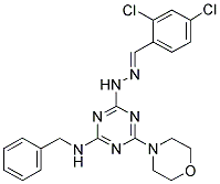 (E)-N-BENZYL-4-(2-(2,4-DICHLOROBENZYLIDENE)HYDRAZINYL)-6-MORPHOLINO-1,3,5-TRIAZIN-2-AMINE