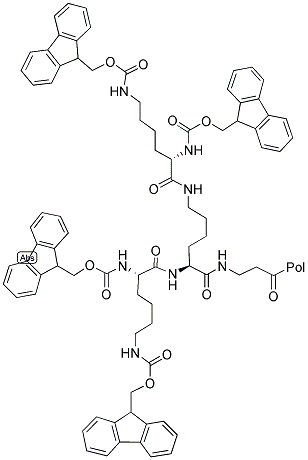 FMOC4-LYS2-LYS-BETA-ALA-P-ALKOXYBENZYL ALCOHOL RESIN Struktur