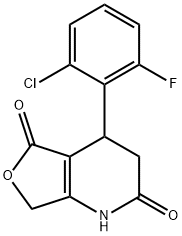 4-(2-CHLORO-6-FLUOROPHENYL)-4,7-DIHYDROFURO[3,4-B]PYRIDINE-2,5(1H,3H)-DIONE Struktur