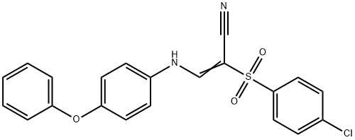 2-((4-CHLOROPHENYL)SULFONYL)-3-((4-PHENOXYPHENYL)AMINO)PROP-2-ENENITRILE Struktur