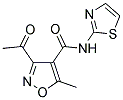 3-ACETYL-5-METHYL-N-(1,3-THIAZOL-2-YL)-4-ISOXAZOLECARBOXAMIDE Struktur