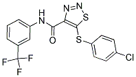 5-[(4-CHLOROPHENYL)SULFANYL]-N-[3-(TRIFLUOROMETHYL)PHENYL]-1,2,3-THIADIAZOLE-4-CARBOXAMIDE Struktur