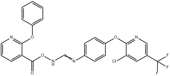 2-AMINO-1-AZA-2-(4-(3-CHLORO-5-(TRIFLUOROMETHYL)(2-PYRIDYLOXY))PHENYL)VINYL2-PHENOXYPYRIDINE-3-CARBOXYLATE Struktur