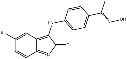 3-((4-((HYDROXYIMINO)ETHYL)PHENYL)IMINO)-5-BROMOINDOLIN-2-ONE Struktur