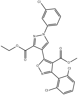 METHYL 5-[1-(3-CHLOROPHENYL)-3-(ETHOXYCARBONYL)-1H-PYRAZOL-4-YL]-3-(2,6-DICHLOROPHENYL)-4-ISOXAZOLECARBOXYLATE Struktur