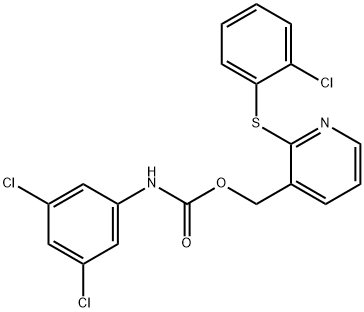 (2-[(2-CHLOROPHENYL)SULFANYL]-3-PYRIDINYL)METHYL N-(3,5-DICHLOROPHENYL)CARBAMATE Struktur