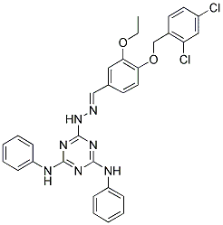 (E)-6-(2-(4-(2,4-DICHLOROBENZYLOXY)-3-ETHOXYBENZYLIDENE)HYDRAZINYL)-N2,N4-DIPHENYL-1,3,5-TRIAZINE-2,4-DIAMINE Struktur