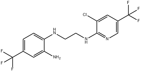 1-[3-CHLORO-5-(TRIFLUOROMETHYL)PYRID-2-YL AMINO]2-2[2-AMINO-4-(TRIFLUOROMETHYL)ANILINO]ETHANE Struktur