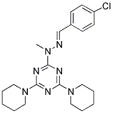 (E)-2-(2-(4-CHLOROBENZYLIDENE)-1-METHYLHYDRAZINYL)-4,6-DI(PIPERIDIN-1-YL)-1,3,5-TRIAZINE Struktur