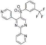 2-(PYRIDIN-2-YL)-4-(PYRIDIN-4-YL)-5-[3-(TRIFLUOROMETHYL)BENZENESULPHONYL]PYRIMIDINE Struktur