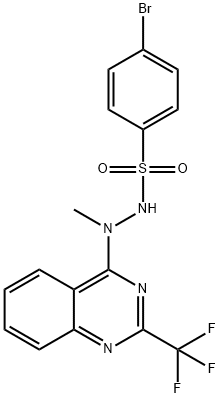 4-BROMO-N'-METHYL-N'-[2-(TRIFLUOROMETHYL)-4-QUINAZOLINYL]BENZENESULFONOHYDRAZIDE Struktur